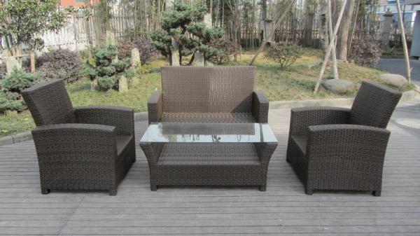 KD 4pcs cheap garden sofas outdoor rattan sofa as customized color