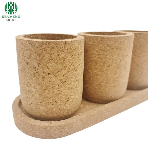 Custom Cork Natural and Reusable Flower Pots for Your Sustainable Space