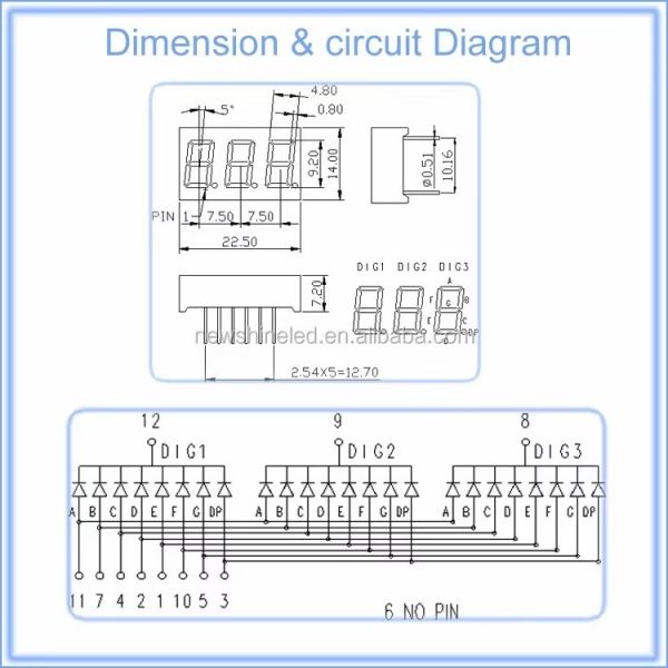 0.36 Inch 3 digit LED Seven Segment Display