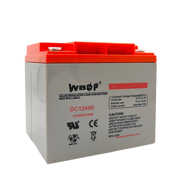 Square 12V 40Ah Rechargeable Battery Lead Acid Gel Deep Cycle Battery For Golf
