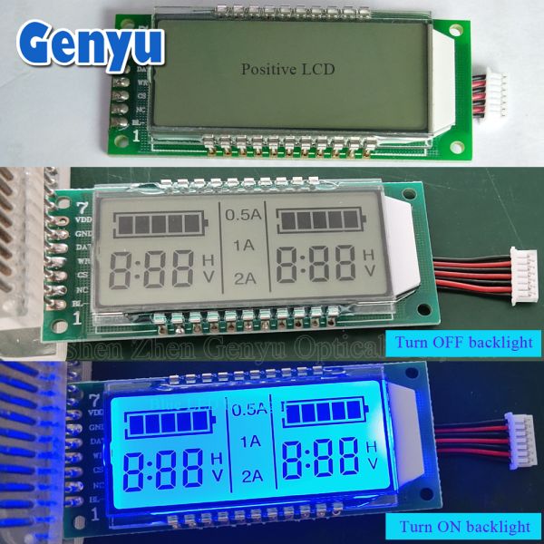 Customization Segment LCD Modules TN 6 Digit LCD Display Blue Backlight