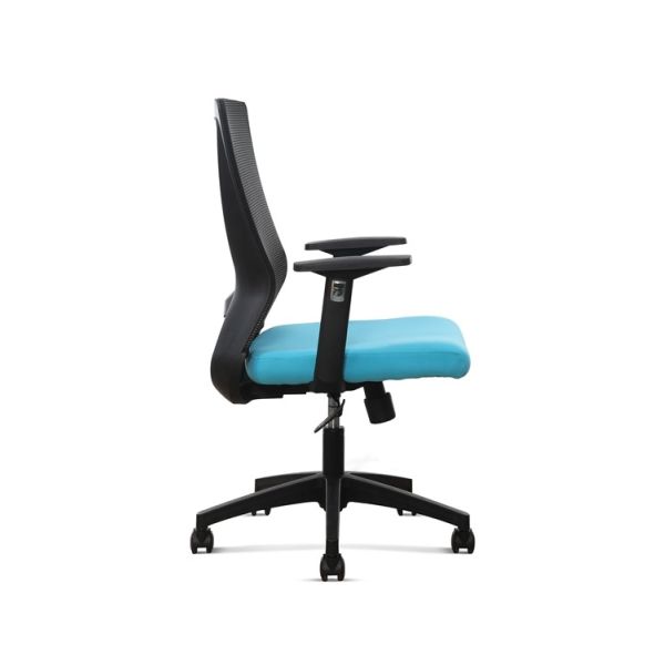 0.175 CBM Blue Mesh Office Swivel Chair Locking Mechanism PU Castors