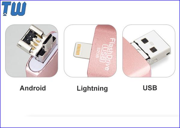 3 Interface Sliding OTG USB 2.0 8GB Pendrives Memory Disk Smart Phone