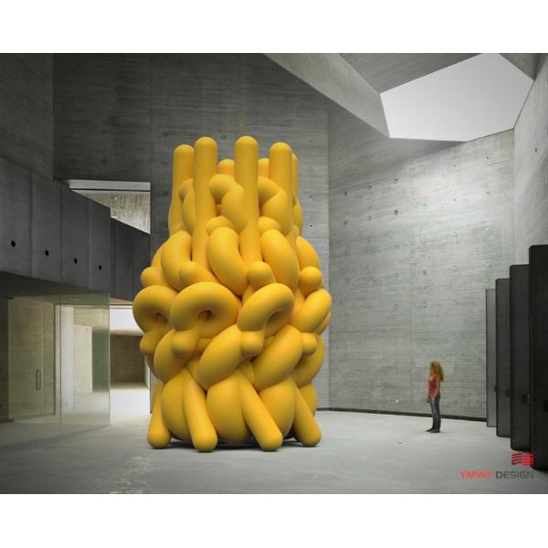 Custom Printing SCULPTURE Abstract Intertwining Metal Sculpture with Complex Structure