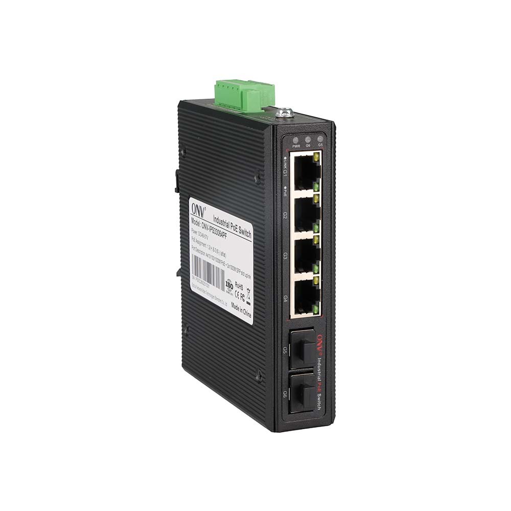 6-port Gigabit Industrial PoE Switch with 30W per Port and Unmanaged Operation
