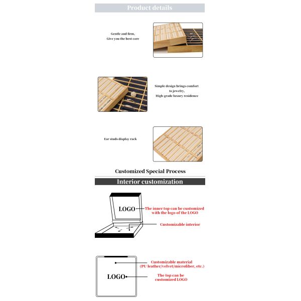 3x9 Compact Solid Wood Jewelry Ring Storage Display Tray Plate For Luxury Show