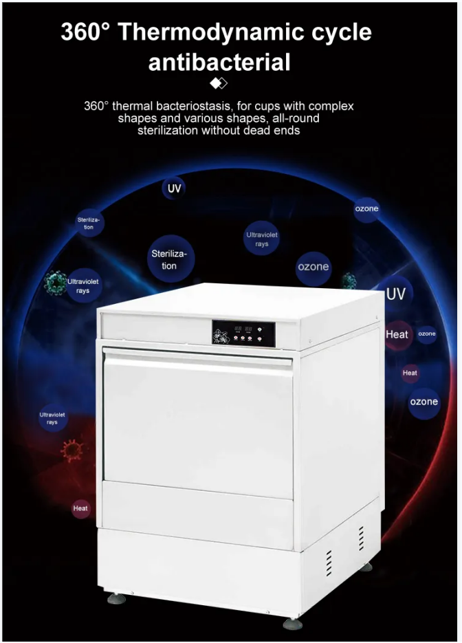 12KW Commercial Dishwasher Machine Undercounter Coffee Cup Washing Machine