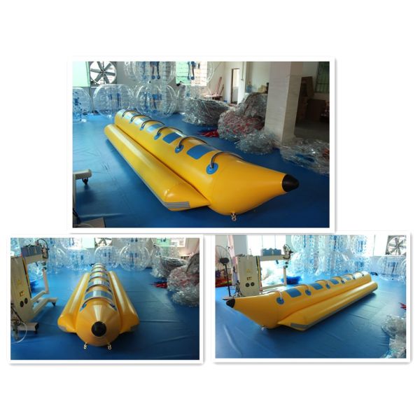 Commercial Grade Inflatable Banana Boat , Inflatable Lake Toys For Sports