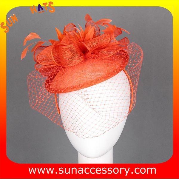 0920 hot sale fashion sinamay fascinators hats and caps with veil ,Fancy Sinamay fascinator  from Sun Accessory