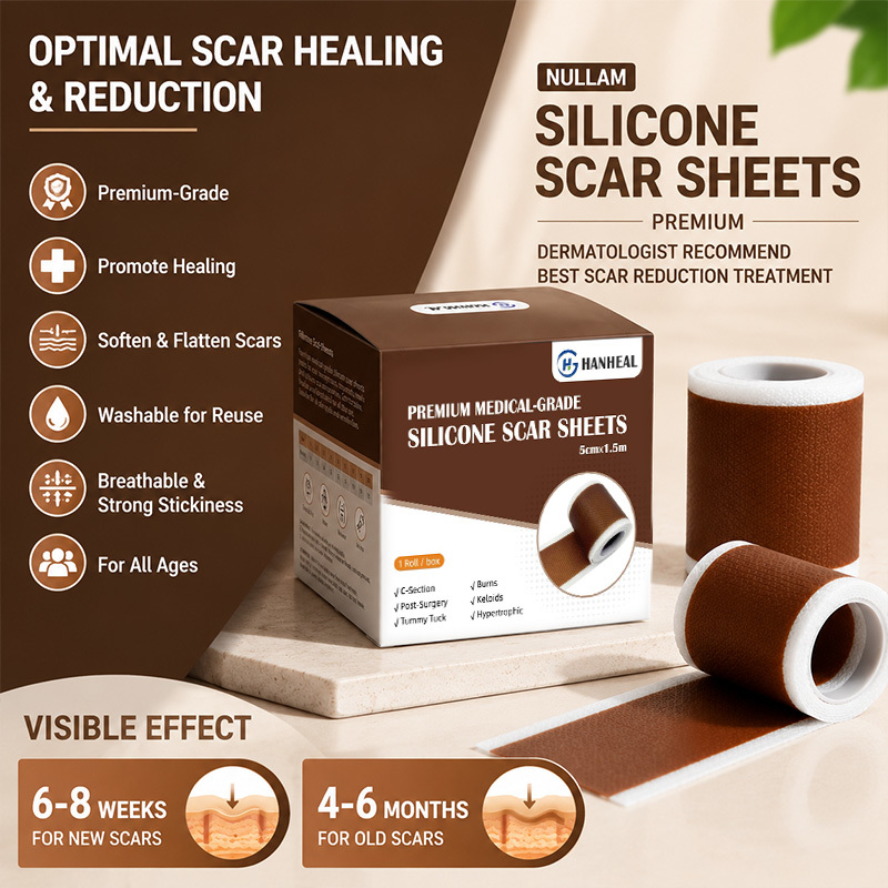 Brown Silicone Gel Scar Tape Rolls in 1.5 m and 5 m Lengths