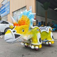 Parque de diversiones eléctrico animatrónico Dinosaurio paseo en scooter para el centro comercial