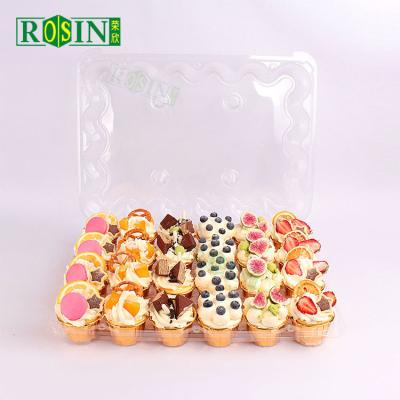 24 Hole Clear Plastic Cupcake Containers Portable For Muffins Cupcakes