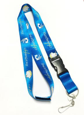 Colorful Shiny Flat Nylon Personalised Neck Strap With Velcro / Safety Buckle