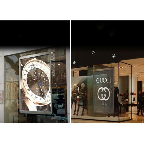 16 Bits Grey Scale Glass Advertising Led Display Screen High Transparency Rear Servicing