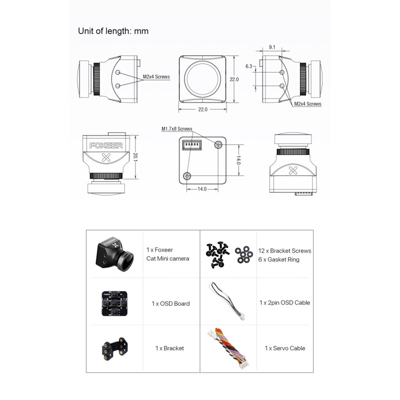 Hot Foxeer Mini Night 3 1200TVL Starlight 0.00001Lux FPV Camera Low Latency Noise For RC Racing Drone