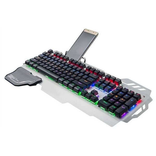 Wired Gaming Mechanical Keyboard With A Mobile Phone Holder And Carpal Support Extremely Fast Green Shaft