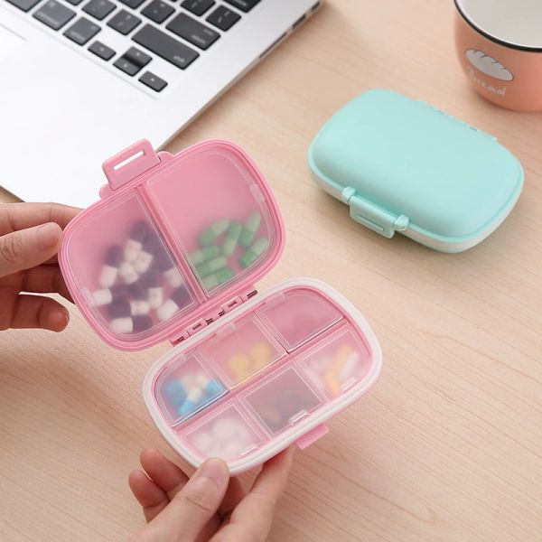 Custom Logo Portable Travel Medicine Boxes Thick Plastic Weekly Pill Organizer Storage Cases Sturdy Pill Container