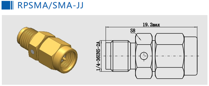 Золото покрыло мужчины RPSMA к соединителю мужчины SMA RF SMA