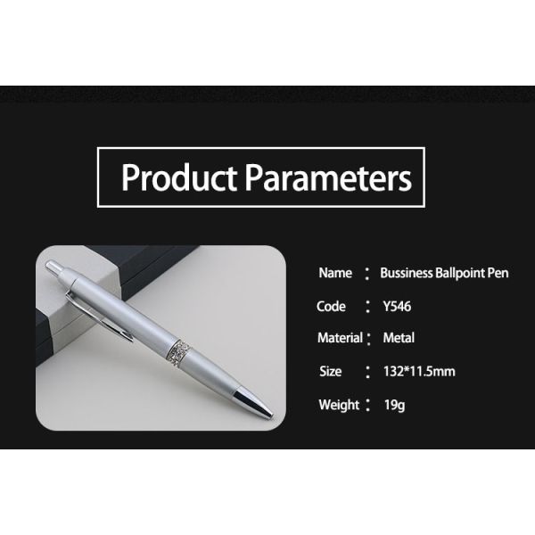 Elegant stylo à bille d'affaires en diamant avec anneau en incrustation Design 1.0mm stylo à bille cadeau