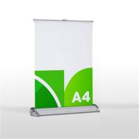 Displays de bannière à rouleaux de table mini A3 A4 rétractable portable en aluminium à 100%