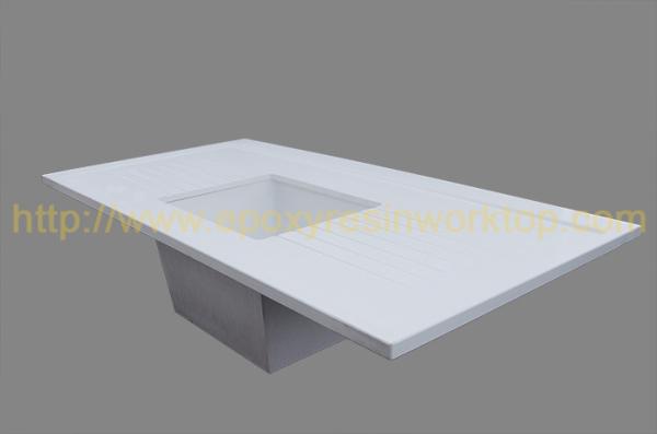 1.5 Meter monolithic epoxy resin sink with reagent drain groove for school lab furniture