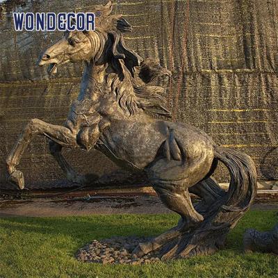 Estátua retro de bronze personalizada do cavalo da arte do grande quadrado exterior
