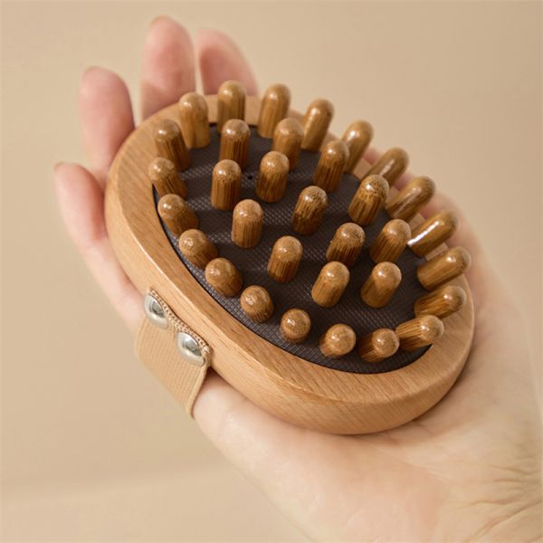 Massage Area Full-body Wooden Body Meridian Massage Brush Gua Sha Massager Comb With Air Bag for Scalp Massage Comb