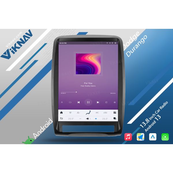 VIKNAV 13.8 inch Car Radio For Dodge Durango 2011-2013 Tape Recorder Android 13 ODM
