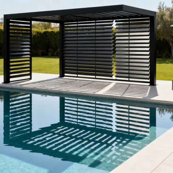 Anti Corrosion Adjustable Louvered Aluminum Pergola Uv Resistant Aluminium Gazebo