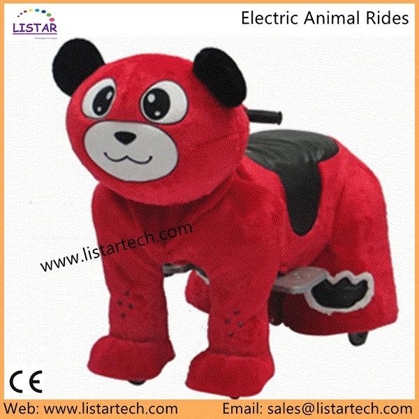 Kids Electric Power Ride on Motorcycle wheels Bike, Happy Trails Bear Plush Rocking Animal