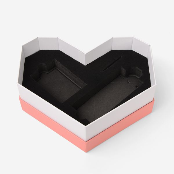 Custom Recyclable Biodegradable Luxury Gift Paper Box Cardboard Bridesmaid Heart Shaped Pink Flower Sponge Personalized Logo