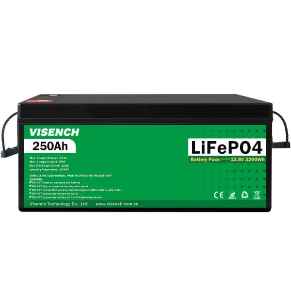 Visench Deep Cycle Storage Energy System 12V 250Ah LiFePO4 Rechargeable Lithium Iron Phosphate Battery