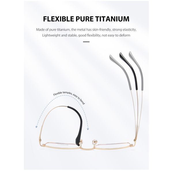 Unisex квадратные рамки Очки титана гальванизировали классическое