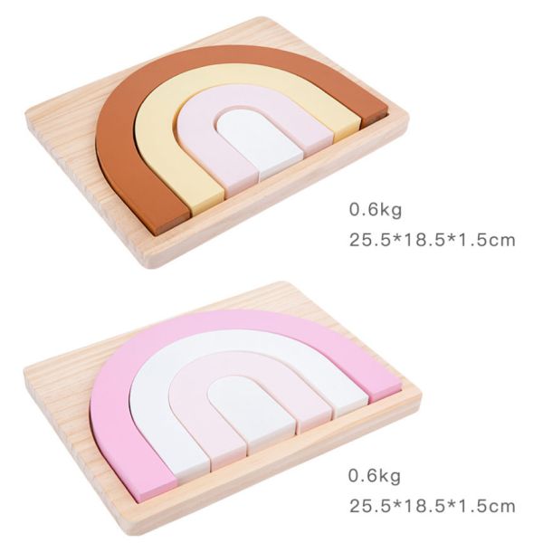 Игрушки Montessori не токсического штабелеукладчика радуги 22cm деревянные творческие деревянные