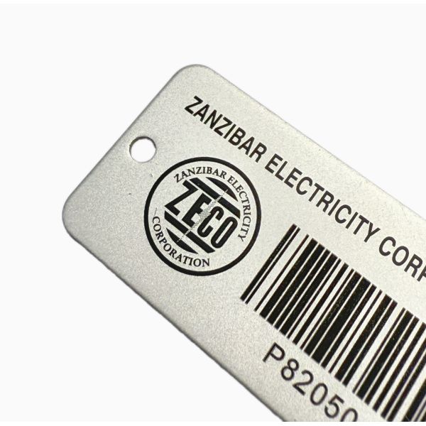 Custom Aluminum Barcode Tags  Laser Engraved Industrial Asset ID Labels