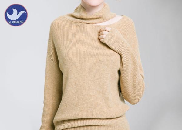 Neck Seam Slit High Neck Sweater Women's , Oversized Pullover Sweater Casual Loose Fitting