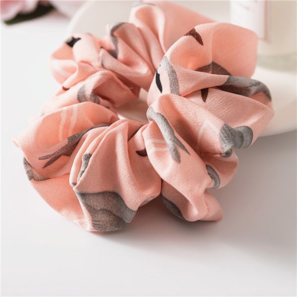 Creative Korean version fabric hairband Flamingos birds animal tied hair seamless elastic ring lady head accessories