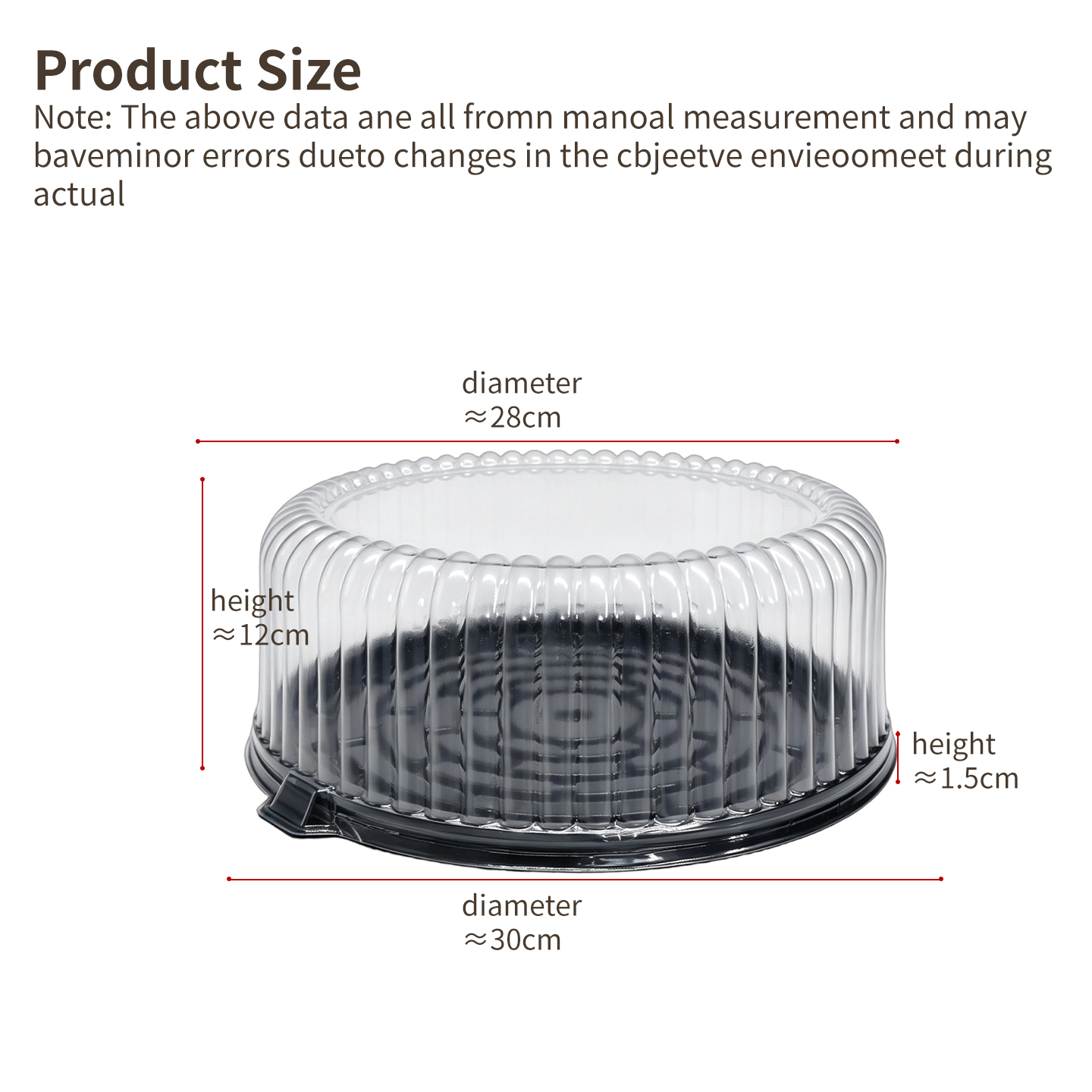 custom food grade round cake container with lid pet disposable round birthday cake box
