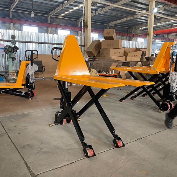 1500kg Manual Hydraulic Scissor Lift Single Scissor Lift Pallet Truck Lifting Height 800mm