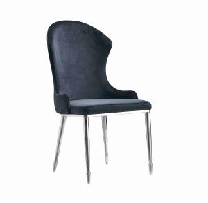 Chaise à manger en acier inoxydable poli baroque moderne