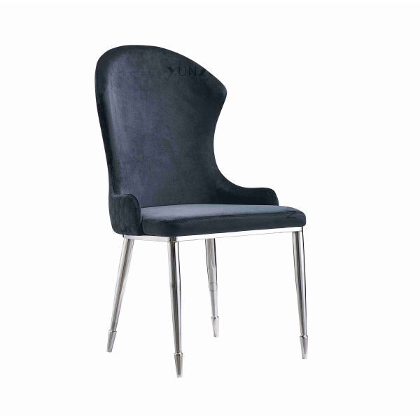 Modern Baroque Polished Stainless Steel Dining Chair Home Hotel