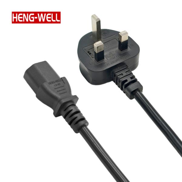 BSI ASTA IEC C13コネクタ イギリスプラグケーブル 25m パソコン電源ケーブル 3ピン電源コード ゴム男性端 250V 10A 13Aプラグケーブル