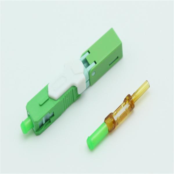 SC Ceramic Fast Connector Fiber Optic V Groove For FTTH Drop Cable
