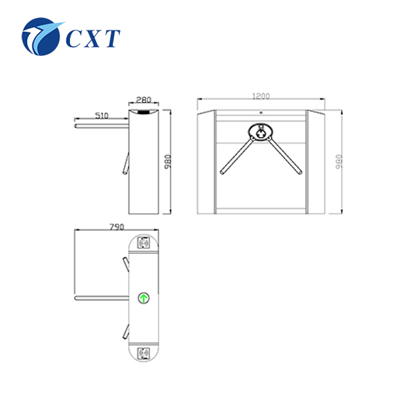 AC 110V/220V Tripod Turnstile Gate with 20-35 Person per Minute Passing Speed and Germany Technological Mechanism