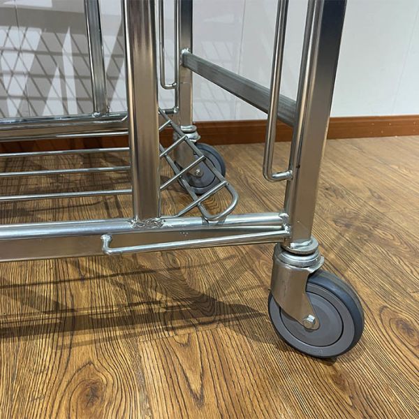 Transport Housekeeping Trolleys Tally Of Cargo Lightweight Folding Heavy Duty Warehouse Trolley With Five-inch Pu Wheels