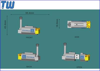 Personalized ECO-Friendly PVC 32GB USB Memory Drive Custom Pantone Color