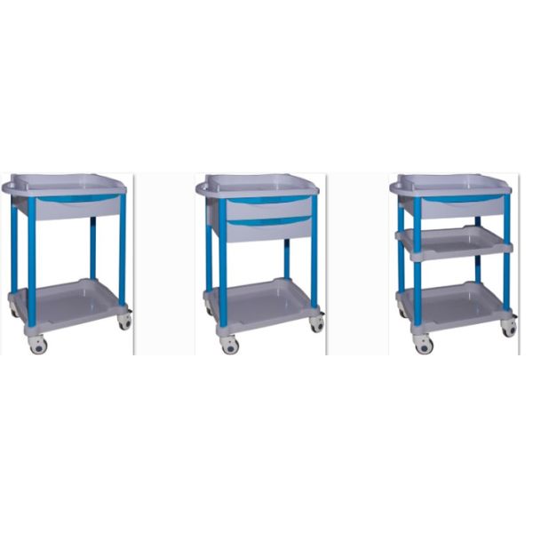 Easy Organized Emergency Cart Hospital Nursing Plastic Trolley Simple