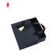 Rigid Paper Perfume Packaging Box With Ribbon FSC Sliding Drawer Black Gift Box