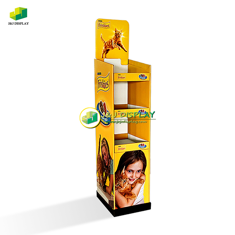 Flooring Recyclable Knock Down Shelves Displaying Corrugated Board Cardboard Floor Display Stand For Stationery, Skin Care, Outdoor Accessories Items