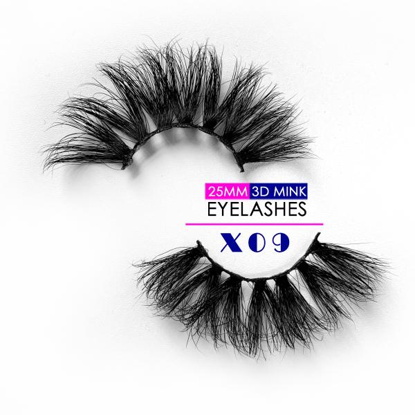 Long Lasting 25MM Mink Lashes Private Label Customized Logo For Makeup